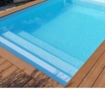Piscine Bois carrée SPARK TROPICANA Avec Escalier 320x320x145 cm