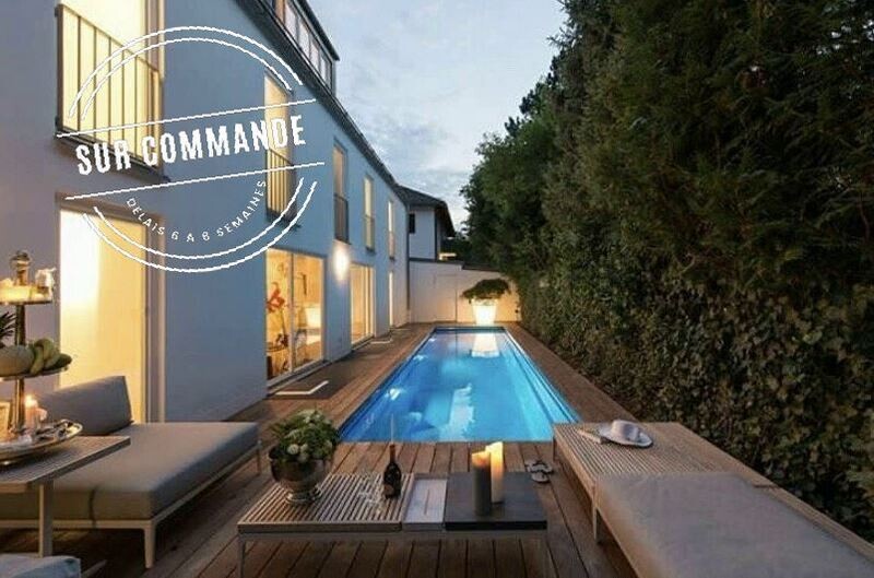 Piscine Bois Rectangulaire REBECCA avec Plage Immergée + Escalier 920x420x145 cm