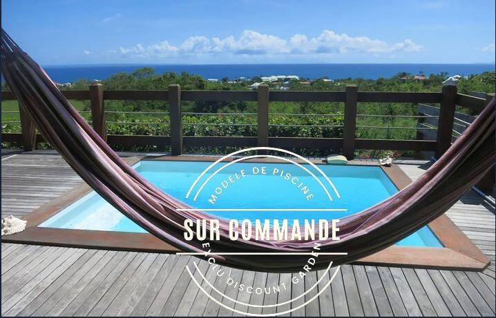 Piscine Bois Carrée SPARK ANNA avec Plage immergée + Escalier 520x520x145 cm
