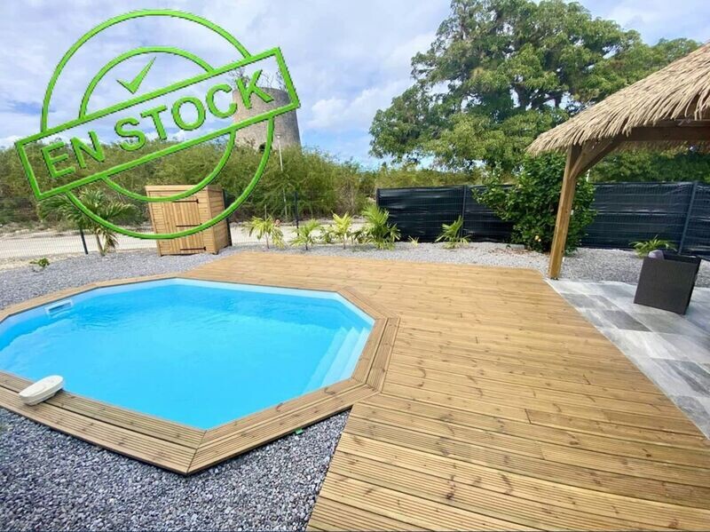 Piscine Bois Luxe avec escalier LUCCI 4.15 x 2.65 x 130 cm