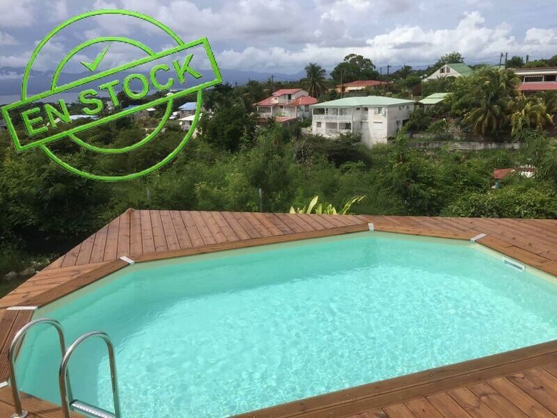Piscine Bois D'ARGENT Allongée en kit 610X400x130 cm