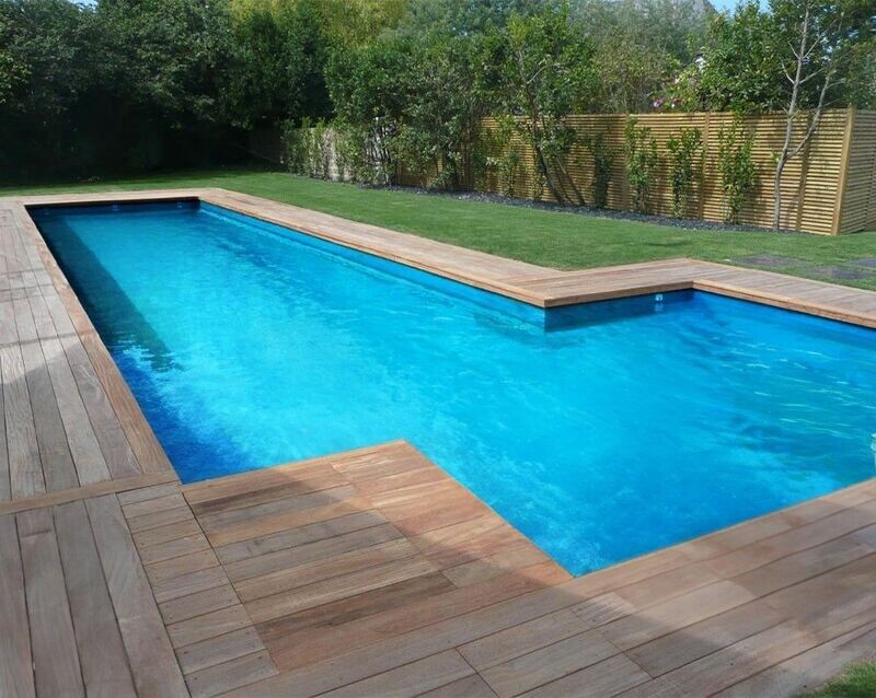 Piscine Bois Super Max Rectangulaire avec Escalier + Plage 2000x820x145cm