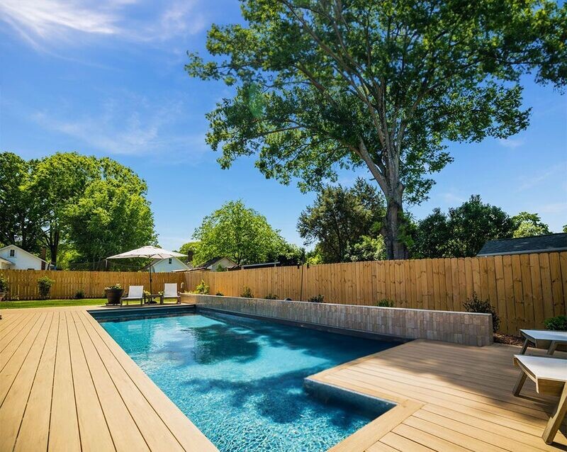 Piscine Bois Platinium avec Escalier 720x420x145cm