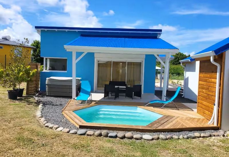 Piscine Bois Ronde hexagonale Avec Escalier 395 x 117 cm