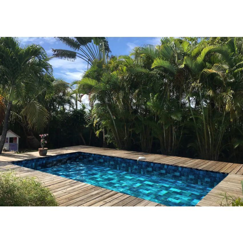 Piscine Bois Rectangulaire Luxe avec Escalier 4.70 X 2.70 X 145 cm LINER BALI