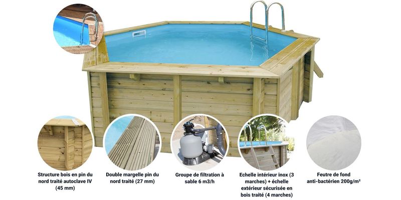 Piscine Azura 410 - H120cm - 6 pans en Stock > 1999€