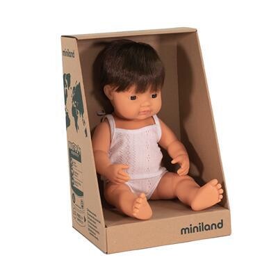 POP EUROPESE JONGEN BRUIN HAAR 38CM