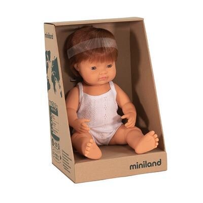 POP EUROPESE JONGEN ROODHARIG 38CM