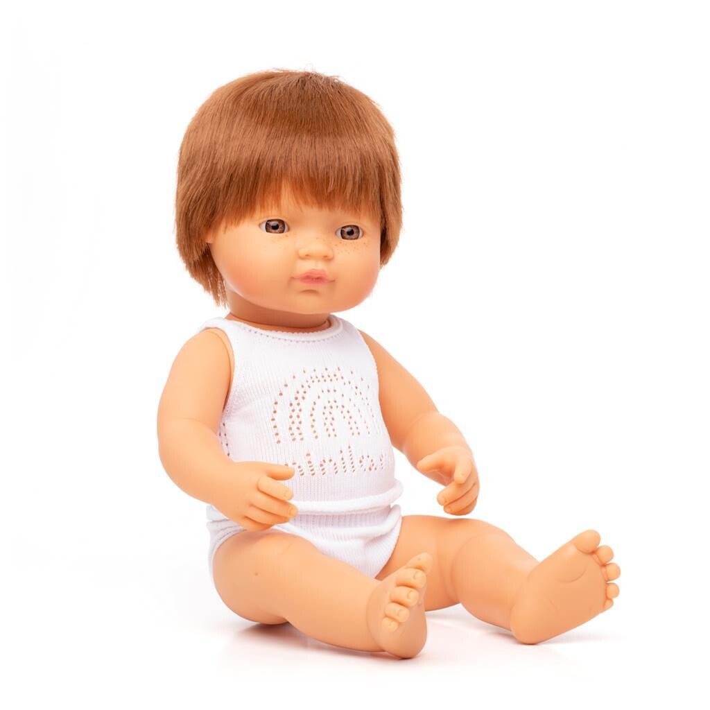 POP EUROPESE JONGEN ROODHARIG 38CM