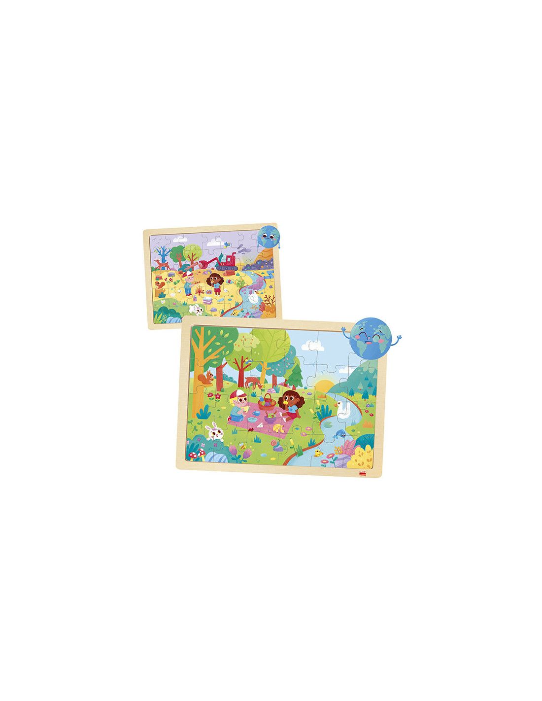 Eco-puzzels - laten we de planeet redden - 4 stuks