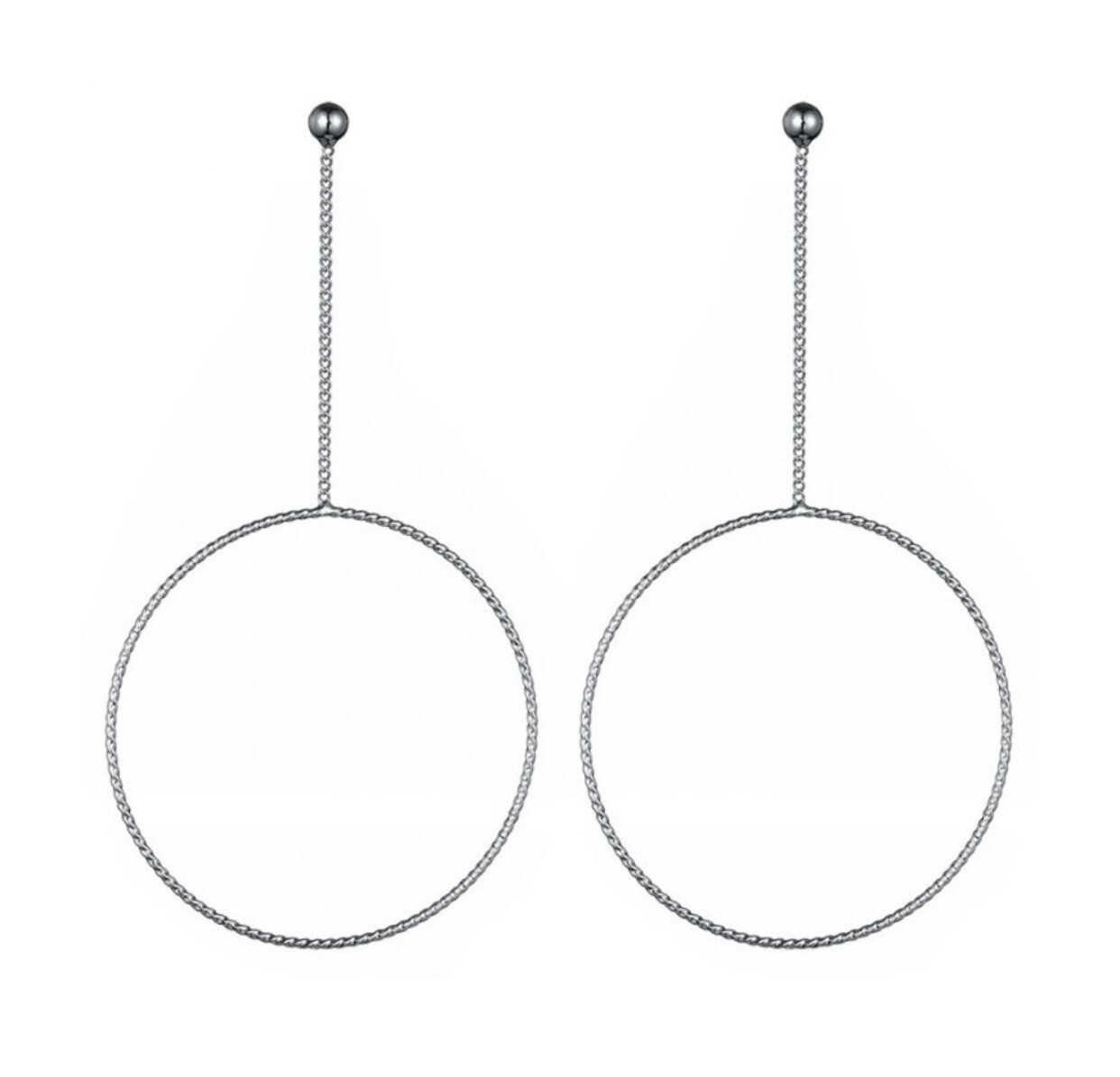 Oorbellen Fine round silver
