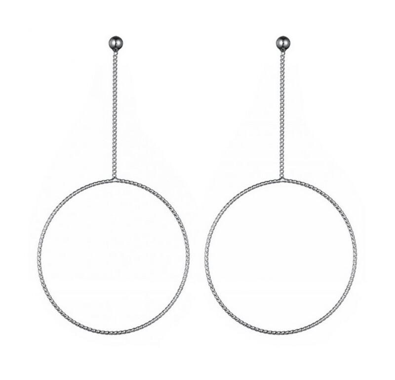 Oorbellen Fine round silver