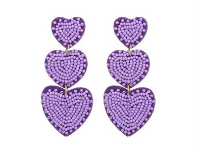 Oorbellen Ibiza heart purple