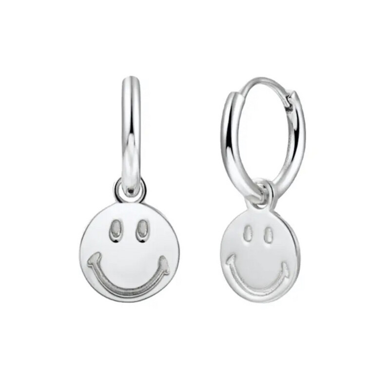 Oorbellen Smiley silver