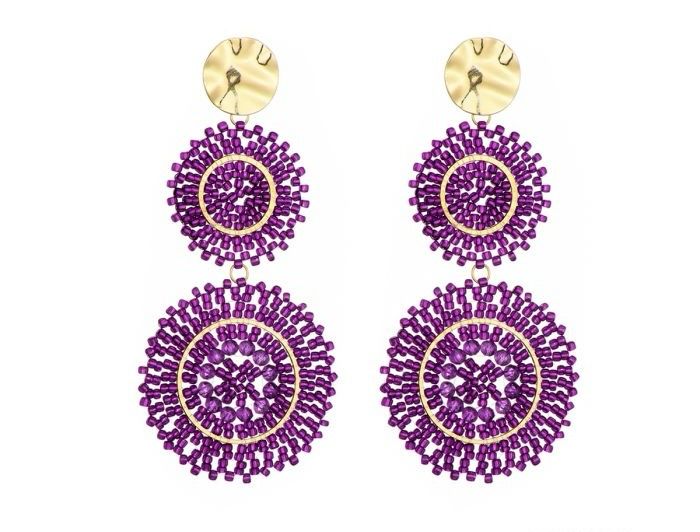Oorbellen Bali purple