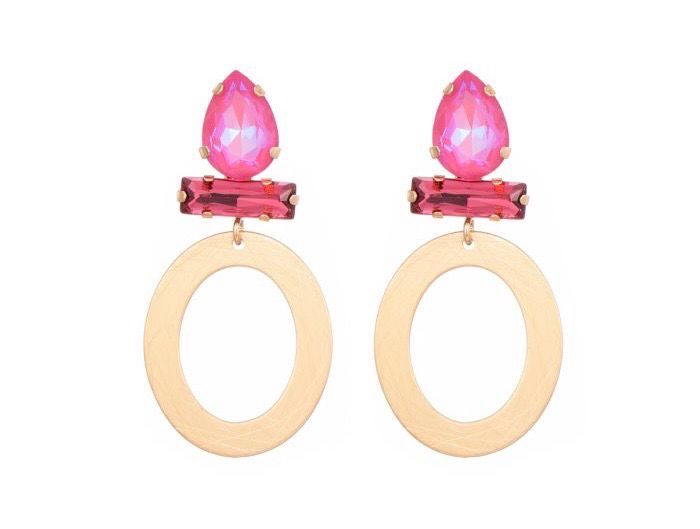 Oorbellen Eveline fushia