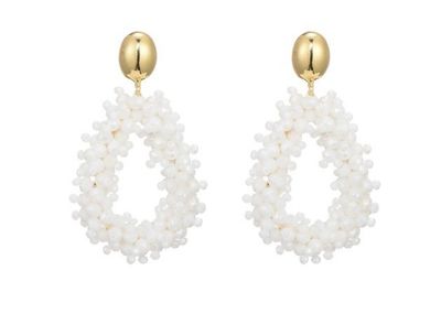 Oorbellen Fan white