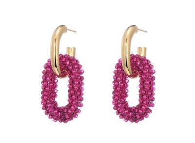 Oorbellen Steffy fushia