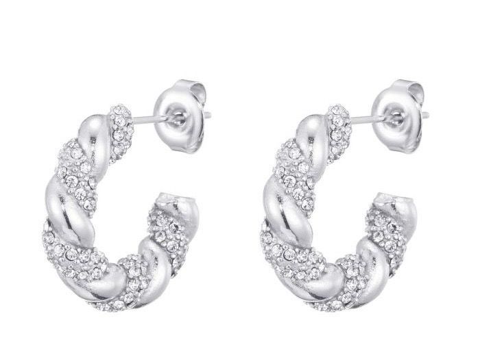 Oorbellen Croissant silver