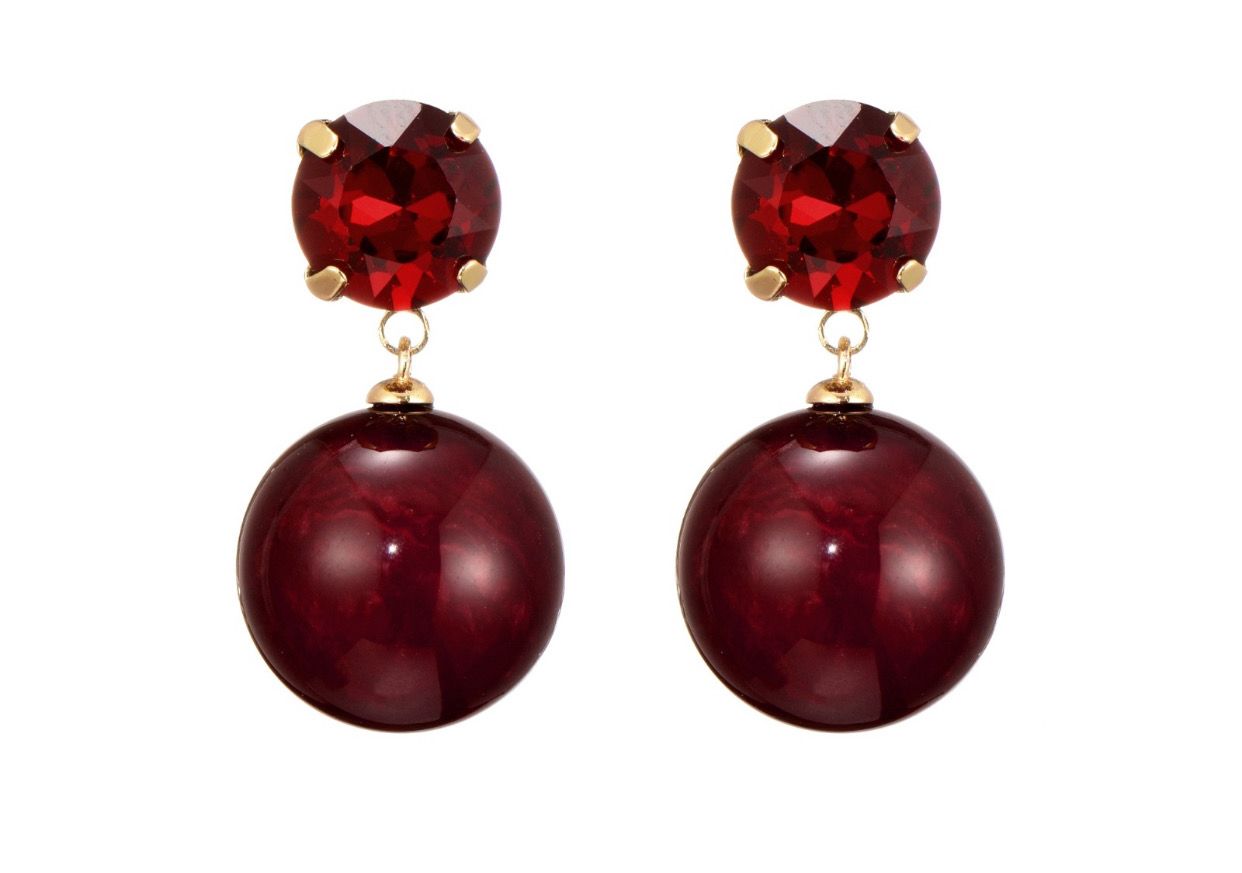 Oorbellen Iris bordeaux