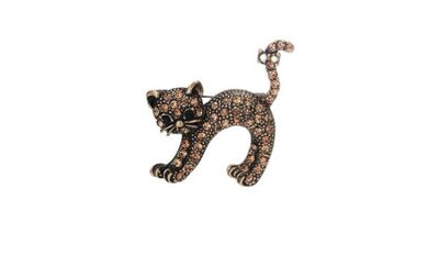 Broche kat bruin
