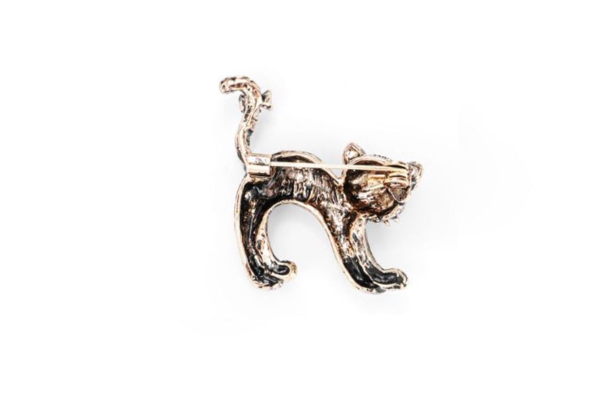 Broche kat bruin