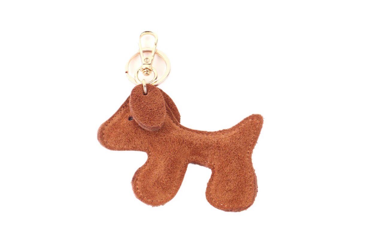 Sleutelhanger hond suède