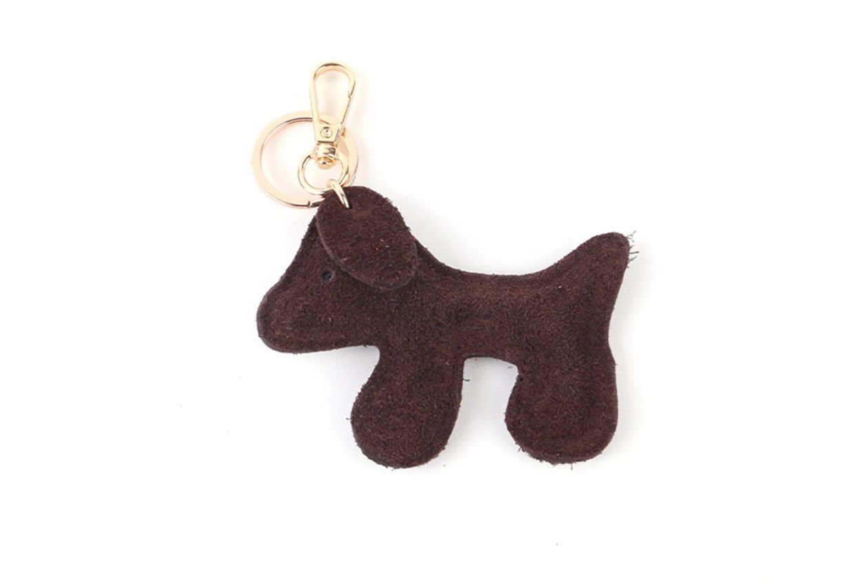 Sleutelhanger hond suède