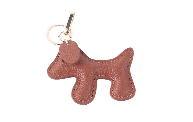 Sleutelhanger hond leder