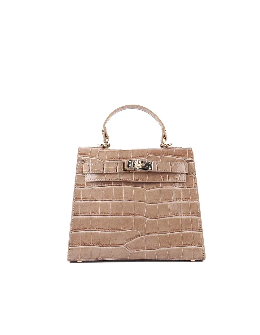 Handtas Kroko taupe