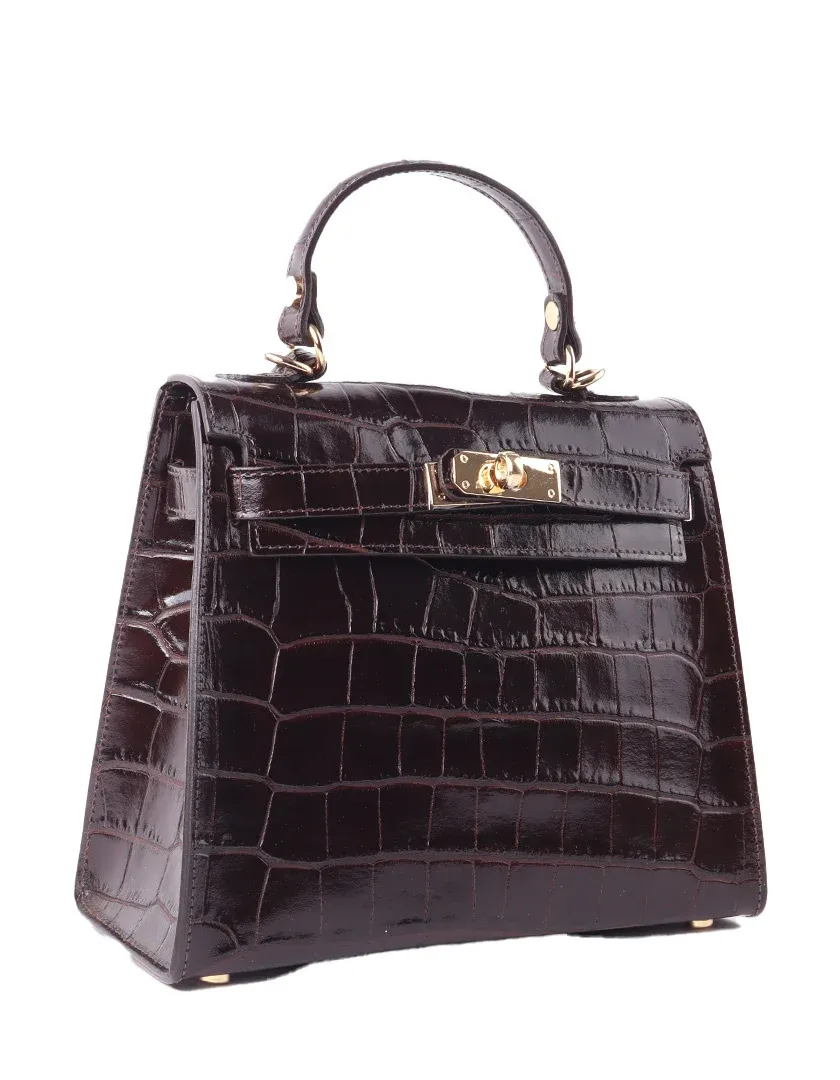 Handtas Kroko bordeaux
