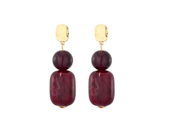 Oorbellen Camilla bordeaux
