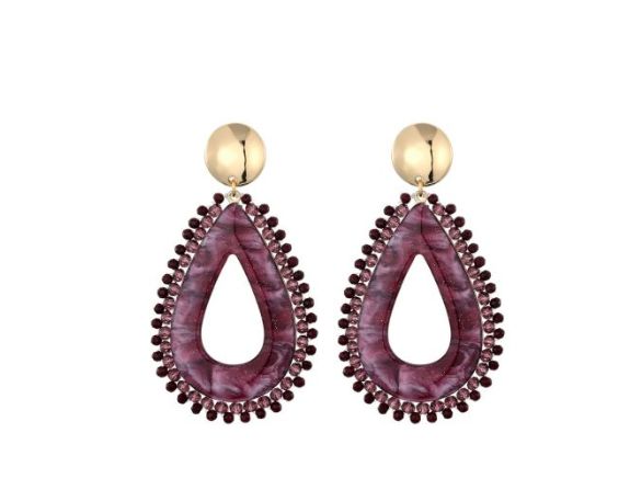Oorbellen Mari bordeaux