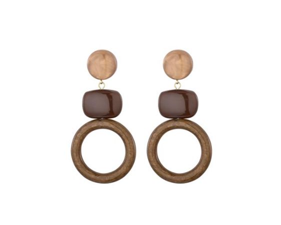 Oorbellen Iris beige