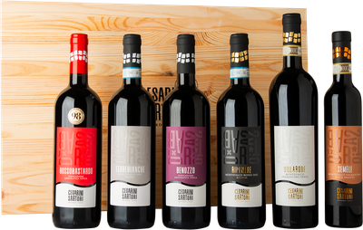 6 bottles wooden box