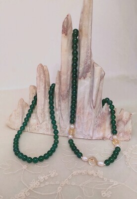 COLLANE AGATA VERDE (e orecchini) - Chiusura argento