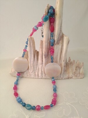 COLLANA IN AGATA MULTI COLOR - Chiusura argento