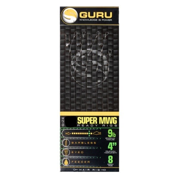 Guru Super MWG Ready Rig 4" Haak 10 / 0.22mm (8st) - Barbless