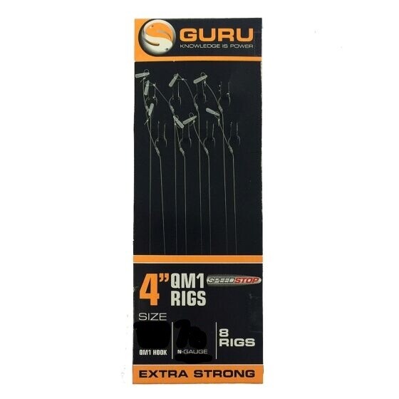 Guru QM1 Speedstop Rig 4" Haak 10 / 0.22mm (8st) - Barbless