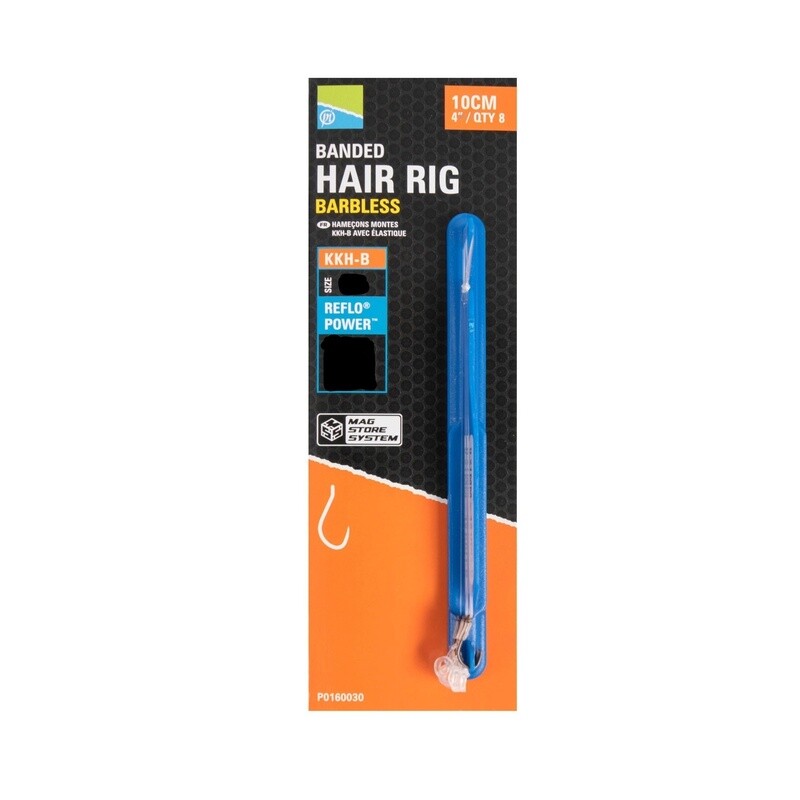 Preston Banded Hair Rig Barbless KKH-B Haak 10  0.24mm - 10cm