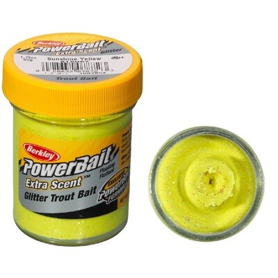 Berkley Powerbait Extra Scent Glitter Trout Bait Sunshine Yellow 50gr