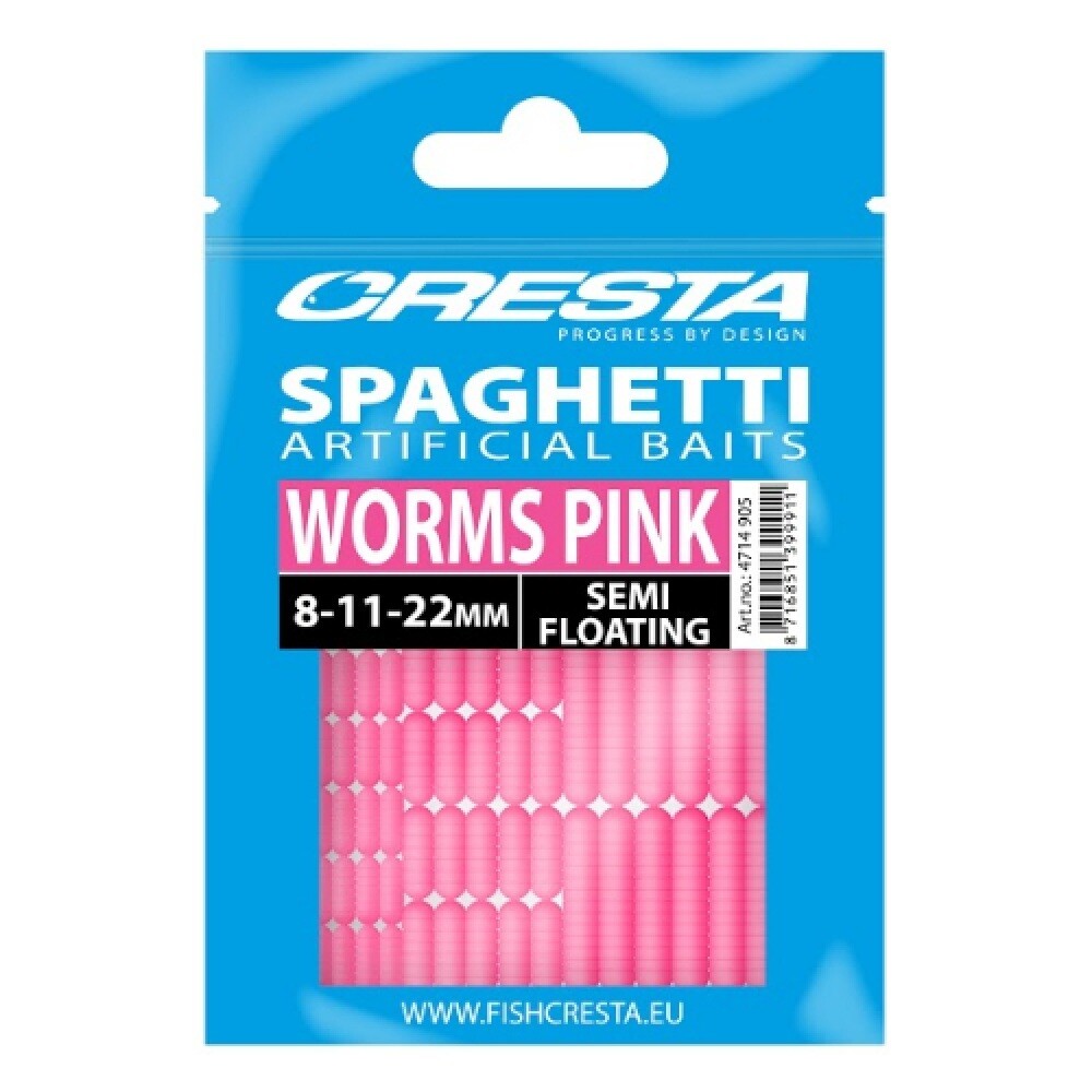 Cresta Spaghetti Worms Pink Semi Floating 8-11-22mm