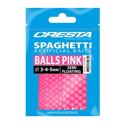 Cresta Spaghetti Balls Pink Semi Floating 3-4-5mm