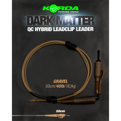 Korda Dark Matter Leader QC Hybrid Clip 40lb/50cm Gravel