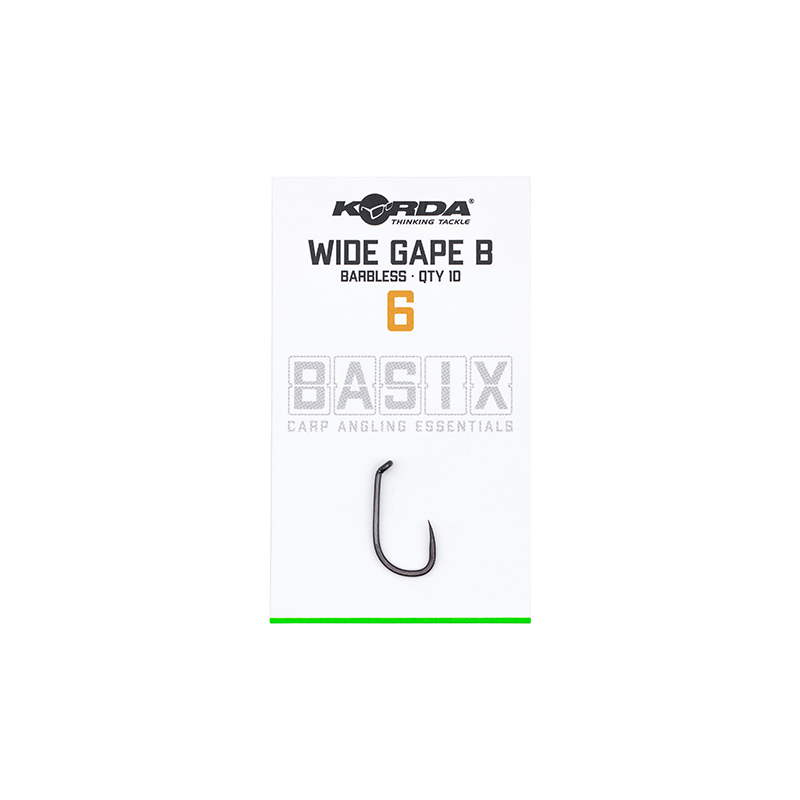 Korda Basix Wide Gape Barbless 6