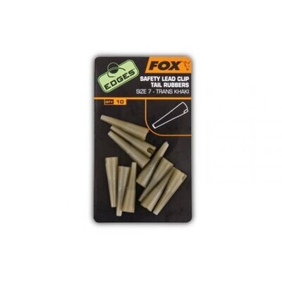Fox Safety Lead Clip Tail Rubbers - Size 7 Trans Khaki
