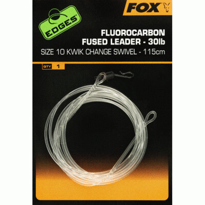 Fox Fluorocarbon Fused Leader 30lb - Kwik Change Swivel maat 7