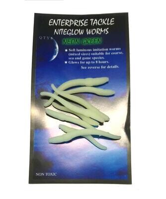 Enterprise Tackle Niteglow Worms - Neon green