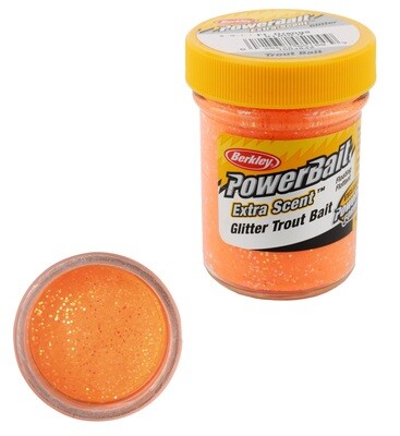 Berkley Powerbait Extra Scent Glitter Trout Bait Fluo Orange 50gr