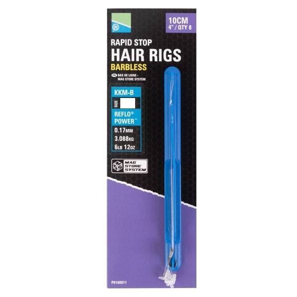 Preston Rapid Stop Hair Rigs Barbless 10cm KKM-B -10cm